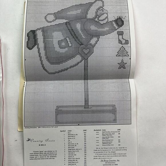 The Design Connection Primitive Santa Clouse Counted Cross Stitch Kit Vtg 90s - Picture 6 of 7